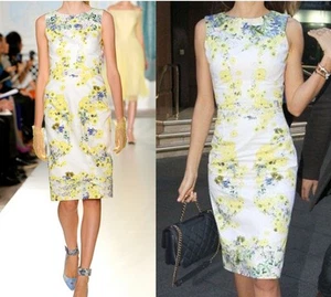 $1750 Erdem Runway Marlena Dress Miranda Kerr Floral Dress Sz 10 Yellow White - Picture 1 of 13