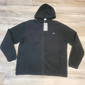 New Balance Hombres XL Polar Sudadera con Capucha Chaqueta Negra Cremallera Completa Peso Medio Acogedora Grande NUEVA - Imagen 1 de 9