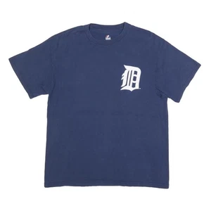 Camiseta MAJESTIC Para Hombres Azul Tigres de Detroit Gráfico L Manga Corta Cuello Redondo - Imagen 1 de 6