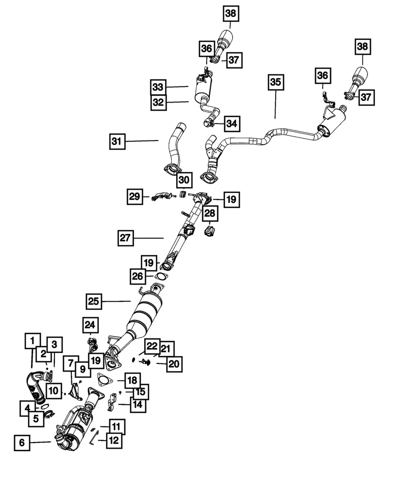 Convertidor de escape Mopar genuino 68508870AA Foto 1 de 1