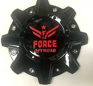 Force Offroad Wheels C-a13 Gloss Black w/ Red Logo 8.5" Diameter Center Cap - Picture 1 of 1