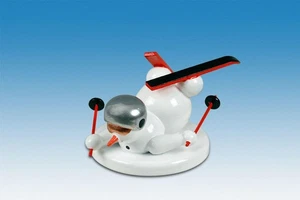 Holzfigur Weihnachtsfigur Schneemann Skisturz Höhe ca 6,5 cm NEU Erzgebirge - Picture 1 of 1