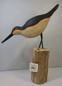 James Haddon Masters Collection Hand Carved Wood Shorebird Decoy On Stand 16" - Picture 1 of 20