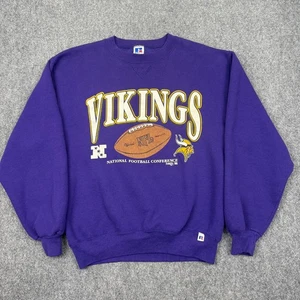 Vtg Minnesota Viking Russell Athletic Sweatshirt Mens S NFL 90s Made USA Purple - Picture 1 of 7