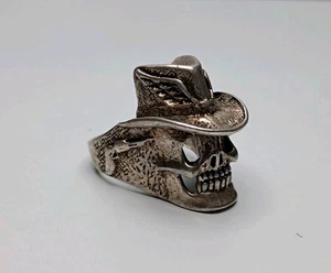 G&S GS Winged Hat Skull Revolver Biker Ring Size 9 1985 Vintage Steampunk Gothic - Bild 1 von 23