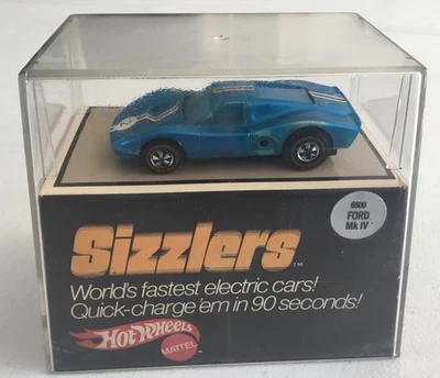 Hot Wheels Redline Sizzlers Ford MK IV Original Cube 1969 Mattel Blue Car - Image 1 of 4