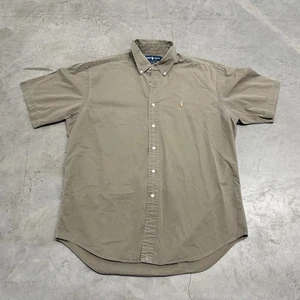 Vintage Polo Ralph Lauren Blake Shirt Mens Large Gray Short Sleeve Flesh Pony - Picture 1 of 7
