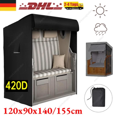 Schutzhülle Abdeckung Rechteck 2-Sitzer Winterfest Strandkorb Wetterfest Plane - Bild 1 von 4