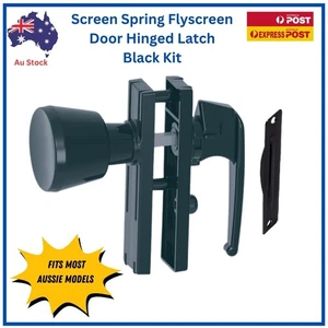 Screen Door Hinged Latch | Spring Flyscreen Door | Replacement Black - Picture 1 of 4