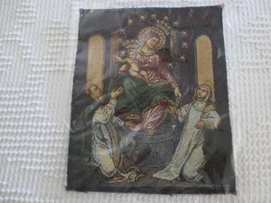 NIP Arazzo BLESSED VIRGIN OF THE ROSARY SANCTUARY OF POMPEII TAPESTRY--7" x 8.5" - Picture 1 of 5