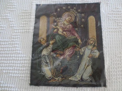NIP Arazzo BLESSED VIRGIN OF THE ROSARY SANCTUARY OF POMPEII TAPESTRY--7" x 8.5" - Image 1 of 4