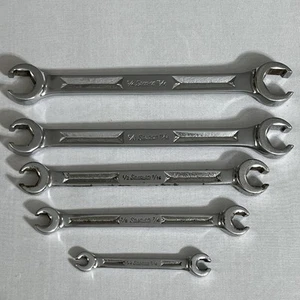 Snap On 5 pc 6-Point SAE Flank Drive Double End Flare Nut Wrench Set 1/4-13/16" - Picture 1 of 10