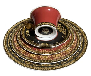 Versace Rosenthal Medusa Red 5 Piece Place Setting - Picture 1 of 10