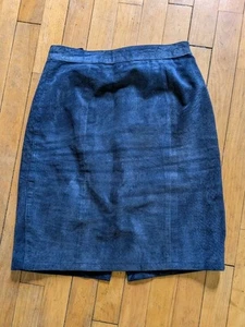 Vintage 100% Genuine Leather Suede teal Blue Skirt XS/S indie western style - Picture 1 of 10