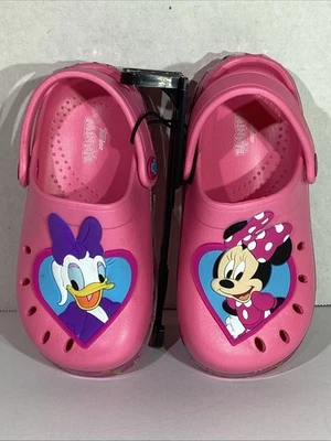 Sandalias Zuecos Disney Junior Jóvenes Niñas Talla 9-10 Rosa Minnie & Daisy Sin Cordones Foto 1 de 4
