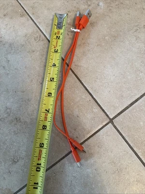 Bundle of 2 JBL USB to USB-C Charging Cables – 10 inches  – Orange - Image 1 of 3