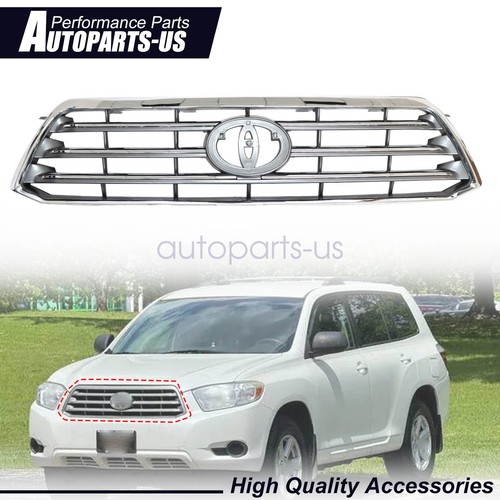 Chrome Front Upper Bumper Grille For 2008-2010 Toyota Highlander ...