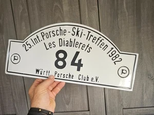 VINTAGE AUTOMOBILE CAR RALLY SIGN # PORSCHE RALLY LES DIABLERETS SWITZERLAND '82 - Picture 1 of 4