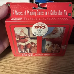 Vintage Coca Cola Nostalgia Playing Cards Limited Edition Santa 2 Decks NOS 1995 - Picture 1 of 2