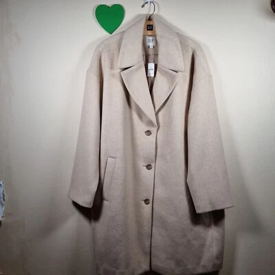 GAP Ladies' Beige Long Wool Coat Size XXL - Image 1 of 4