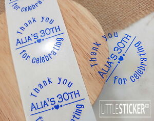 Round label stickers Clear Circles personalised  x 50 - 200