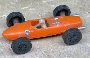 Vintage 1970’s Hong Kong Plastic Toy Race Car Orange Racing Dragster Hotrod Man - Picture 1 of 8