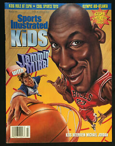 SPORTS ILLUSTRATED FOR KIDS MICHAEL JORDAN COVER  INCLUDES SPORTS CARDS VF-NM