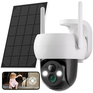 3MP FUNK WLAN SOLAR&AKKÜ BERWACHUNGSKAMERA WIFI IP NETZWERK CAMERA AUßEN IP66 - Bild 1 von 8