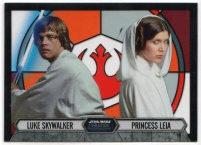 2016 Topps Star Wars Evolution Stained Glass Pairings #1 Luke Skywalker / Leia - Image 1 of 2