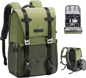 K&F Concept Camera Backpack for Photographers Large Capacity PU Leather Camera - Picture 1 of 5