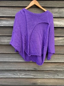 Grizas Pullover neu mit Etikett 189 $ in lila Größe Large gewaschenes Leinen - Bild 1 von 10