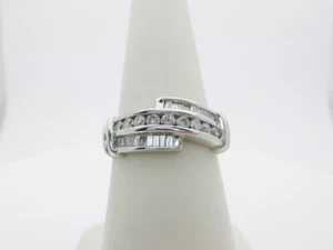 14k White Gold Diamond Wedding Band Anniversary Natural .50ct Stamp 7.25 R1741 - Picture 1 of 9