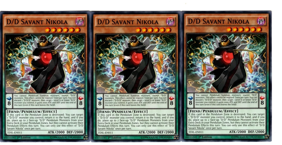 Yugioh- 3X D/D Savant Nikola - Common - 1st Edition - TDIL-EN011 - Near Mint - Image 1 of 1