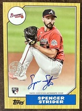 2022 Topps Series 2 #87BA-SS Spencer Strider On Card Autograph - Rookie Card