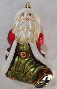 Adorno de vidrio "Strolling Santa" - Pintado a mano en Polonia - Inspirado en Radko - Imagen 1 de 7