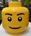 Lego Sort & Store Large Head Case Container w/ Handle Lid 2 Trays Storage Yellow