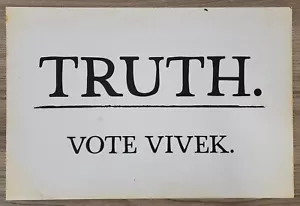 Vivek Ramaswamy Official 2024 Campaign Rally Window Sign Poster Placard - Picture 1 of 2