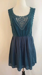 Neu mit Etikett Forever 21 Forgiveness Junior Kleid ärmellos blau Spitze knielang gefüttert - Bild 1 von 6