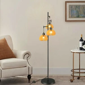 3-Light Tree Floor Lamp Standing Pole Light with Foot-Switch for Bedroom Reading - Picture 1 of 9