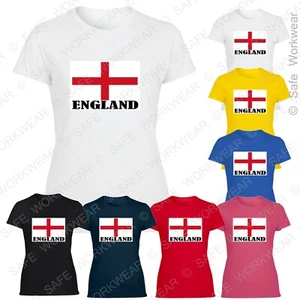 Camiseta inglesa para mujer con bandera de Inglaterra - Reino Unido - Imagen 1 de 1