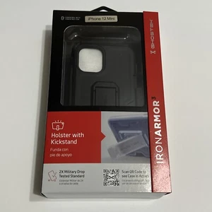 Ghostek Iron Armor  Heavy Duty Holster Case for iPhone 12 Mini - Black Matte - Picture 1 of 4