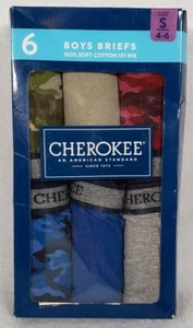 Cherokee Boy's Children's 6 Pack 100% Cotton Underwear Briefs Small 4-6 Camo - Picture 1 of 3