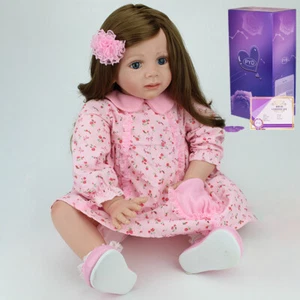 Real Reborn Baby Doll Handmade Lifelike Toddler Girl Vinyl Silicone Newborn Baby - Picture 1 of 7