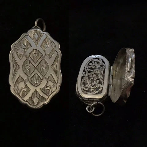 Antique 19th C Victorian Solid Silver Vinaigrette Box Case Birm 1873 George Unit Cover