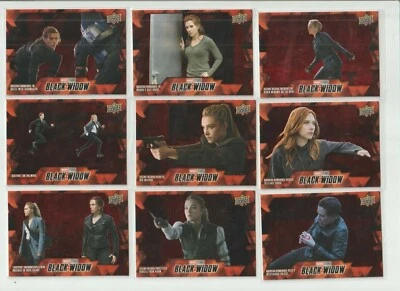 Juego base de película Marvel’s Black Widow 2021 serie alta nivel 1 #55 a #66 12 cartas Foto 1 de 4
