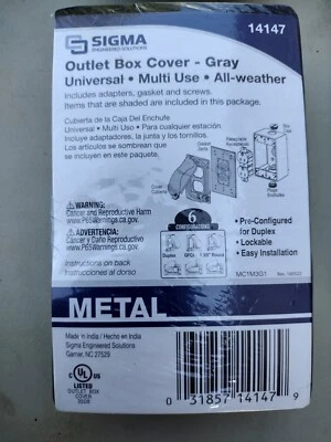 Sigma 14147 Todo Clima Multiuso Outlet Box Cubierta Gris Universal Exterior Foto 1 de 4