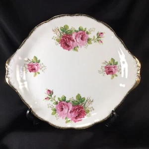 Royal Albert American Beauty Cake Plate Handled 10 1/2” Made England More Avail - Picture 1 of 10