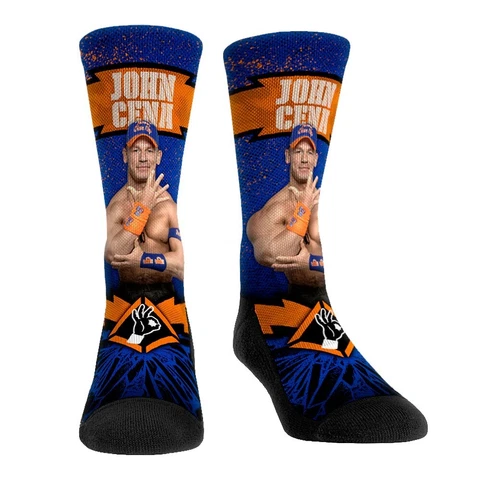NWT John Cena WWE Pair of Rock Em Graphic Socks Crew Size L XL Cover