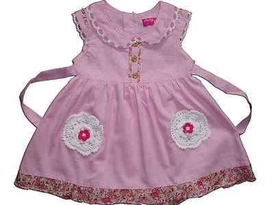CINDA Baby Mädchen Baumwolle Partykleid rosa weiß 6-9 bis 2-3 Jahre