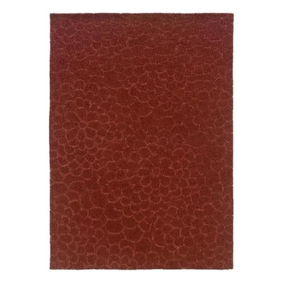 Linon Trio Floral Hand Tufted Polyester 8'x10' Rug in Cinnamon Red - Image 1 of 4